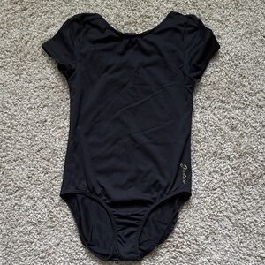 Justice Black Bodysuit with Gold Detail